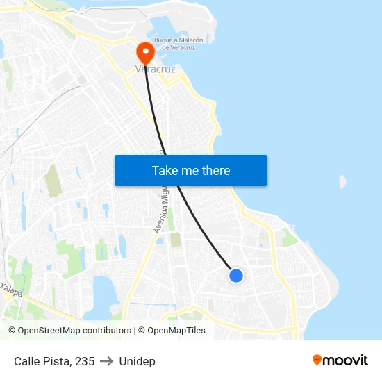 Calle Pista, 235 to Unidep map