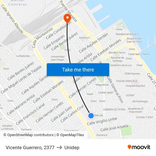 Vicente Guerrero, 2377 to Unidep map