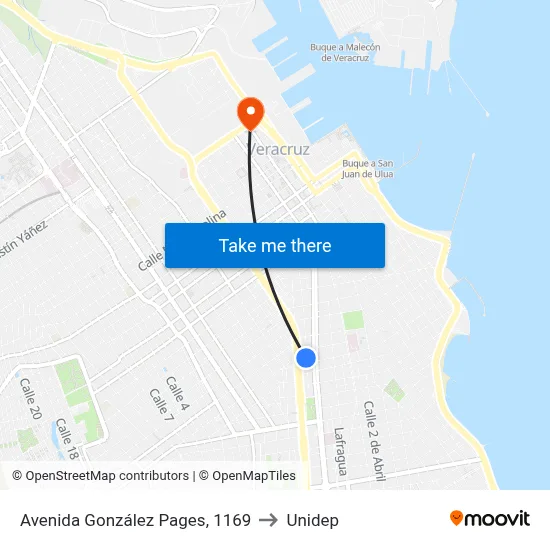 Avenida González Pages, 1169 to Unidep map