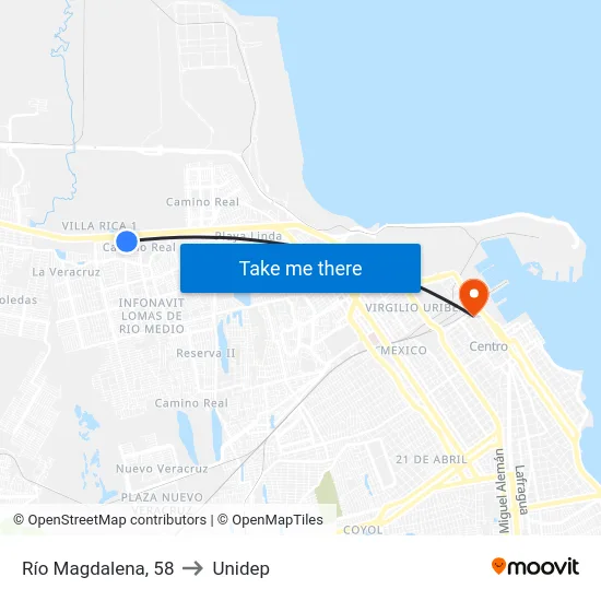 Río Magdalena, 58 to Unidep map