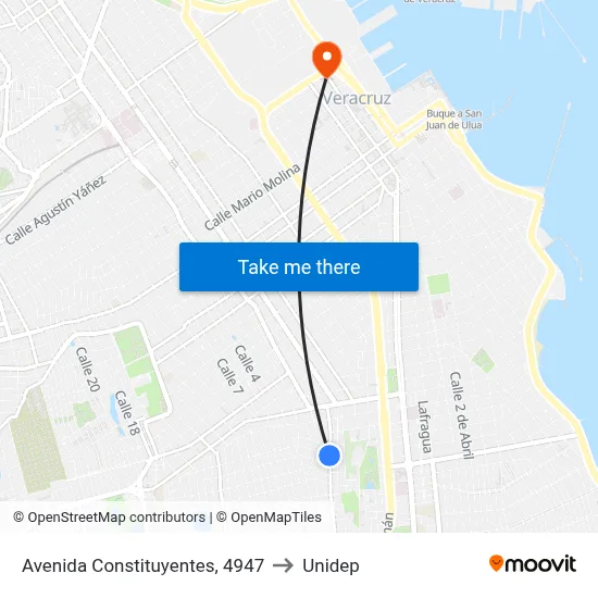 Avenida Constituyentes, 4947 to Unidep map