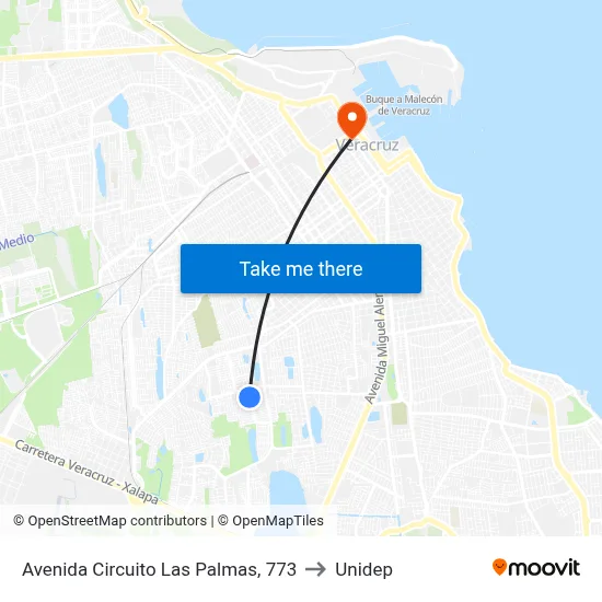 Avenida Circuito Las Palmas, 773 to Unidep map
