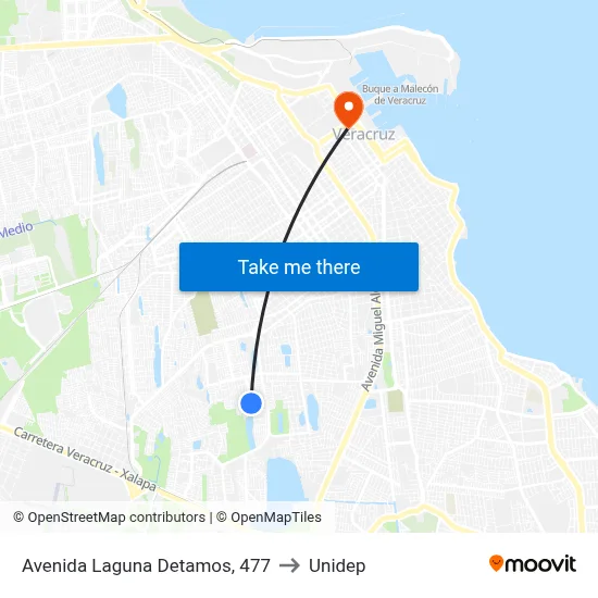 Avenida Laguna Detamos, 477 to Unidep map