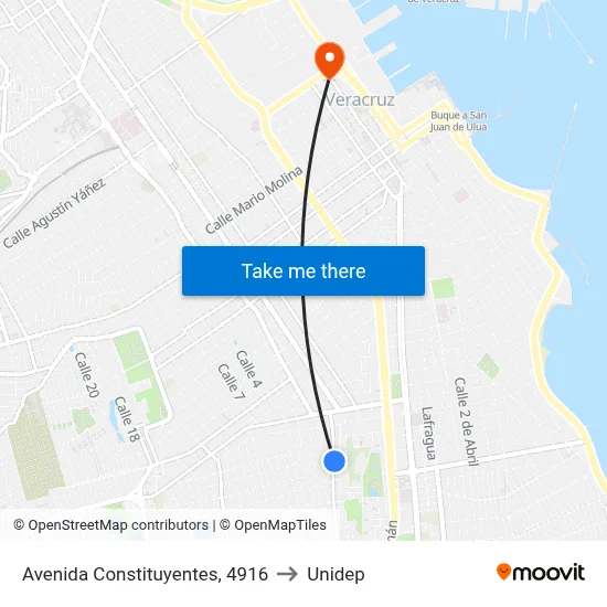 Avenida Constituyentes, 4916 to Unidep map