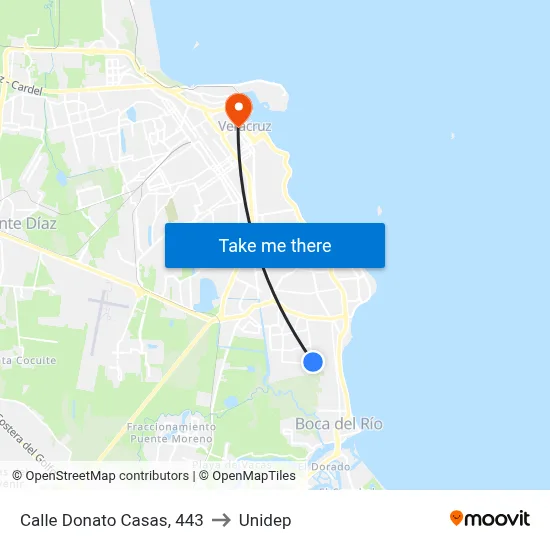 Calle Donato Casas, 443 to Unidep map