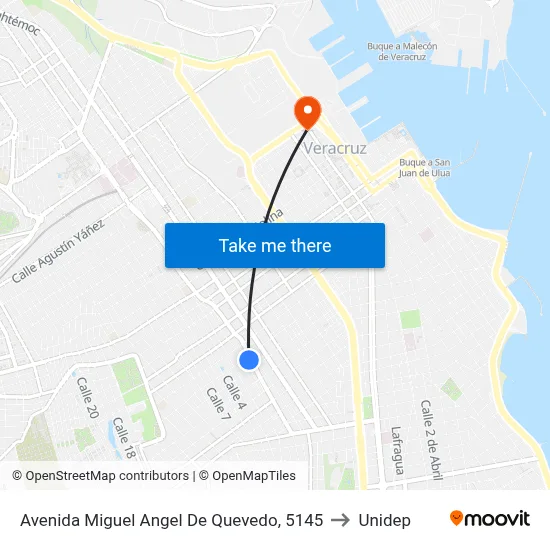 Avenida Miguel Angel De Quevedo, 5145 to Unidep map