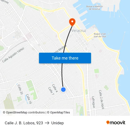 Calle J. B. Lobos, 923 to Unidep map