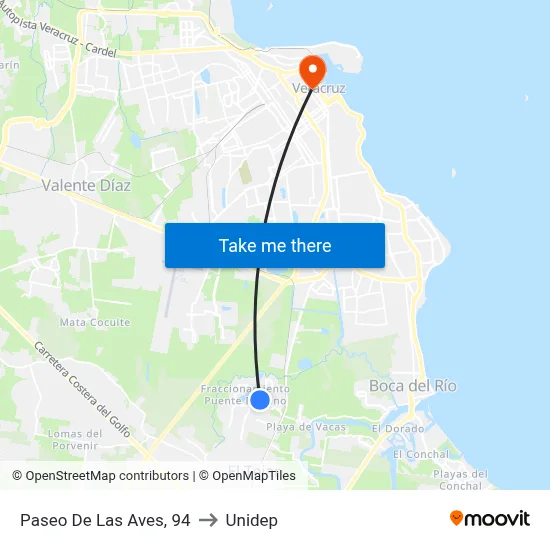 Paseo De Las Aves, 94 to Unidep map