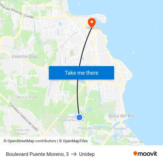 Boulevard Puente Moreno, 3 to Unidep map