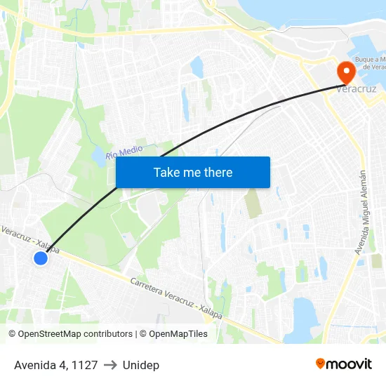 Avenida 4, 1127 to Unidep map