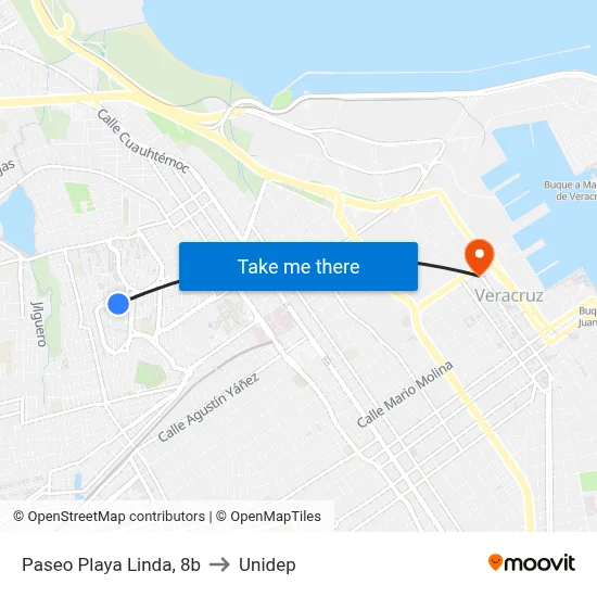 Paseo Playa Linda, 8b to Unidep map