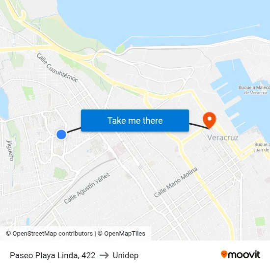 Paseo Playa Linda, 422 to Unidep map