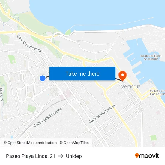 Paseo Playa Linda, 21 to Unidep map