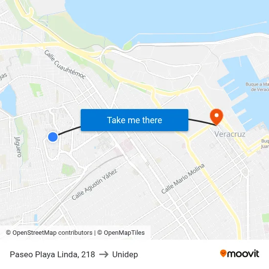 Paseo Playa Linda, 218 to Unidep map