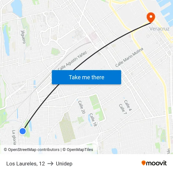 Los Laureles, 12 to Unidep map