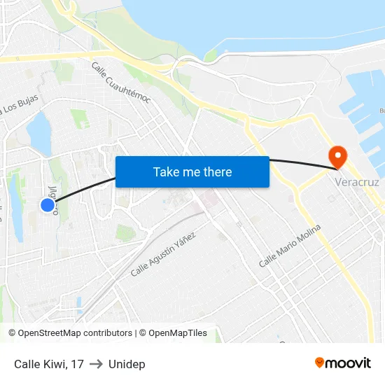 Calle Kiwi, 17 to Unidep map