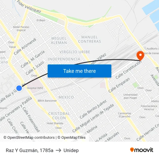 Raz Y Guzmán, 1785a to Unidep map