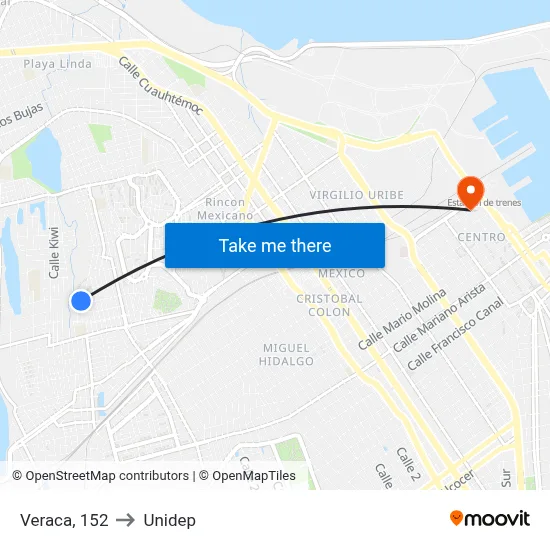 Veraca, 152 to Unidep map