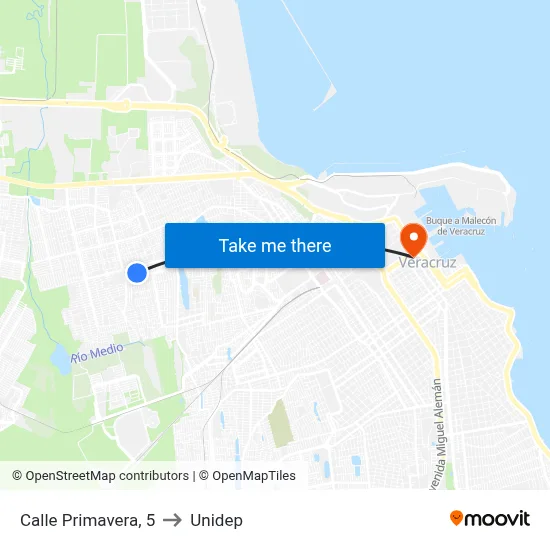 Calle Primavera, 5 to Unidep map
