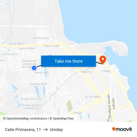 Calle Primavera, 11 to Unidep map