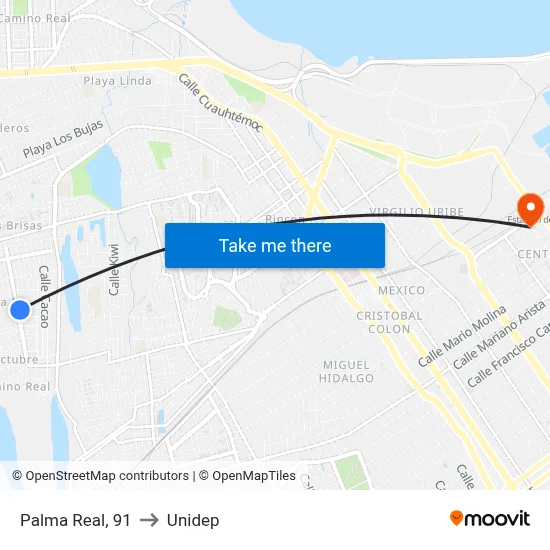 Palma Real, 91 to Unidep map