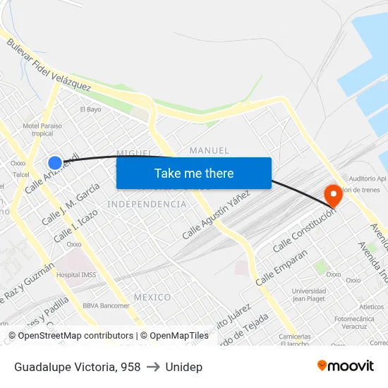 Guadalupe Victoria, 958 to Unidep map