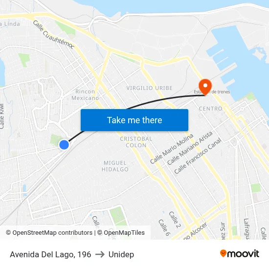 Avenida Del Lago, 196 to Unidep map