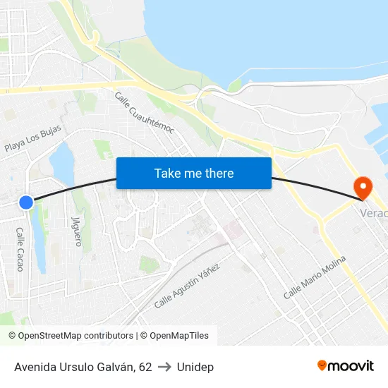 Avenida Ursulo Galván, 62 to Unidep map