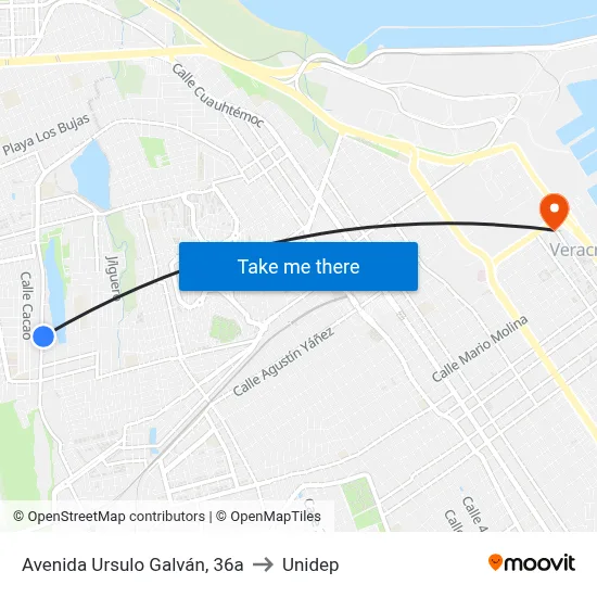 Avenida Ursulo Galván, 36a to Unidep map