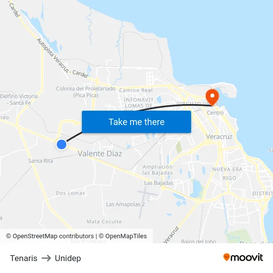 Tenaris to Unidep map