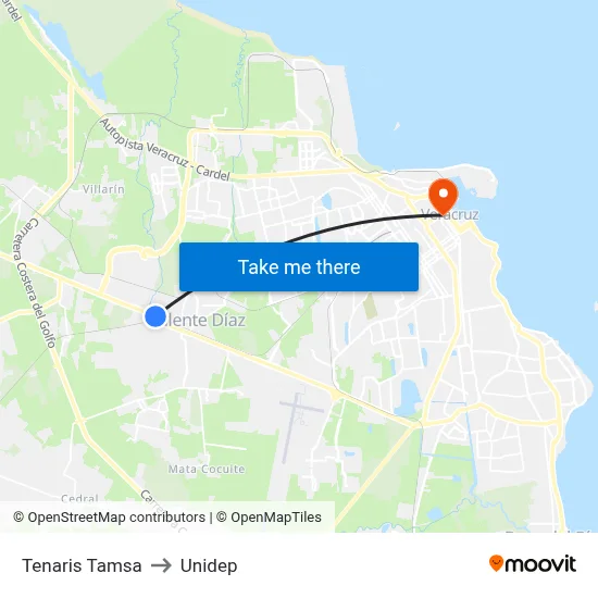 Tenaris Tamsa to Unidep map