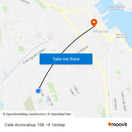 Calle Aconcahua, 108 to Unidep map