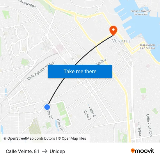 Calle Veinte, 81 to Unidep map