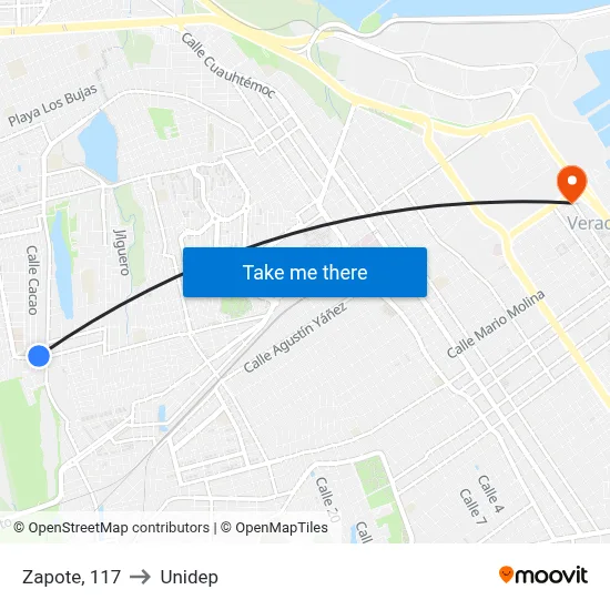 Zapote, 117 to Unidep map