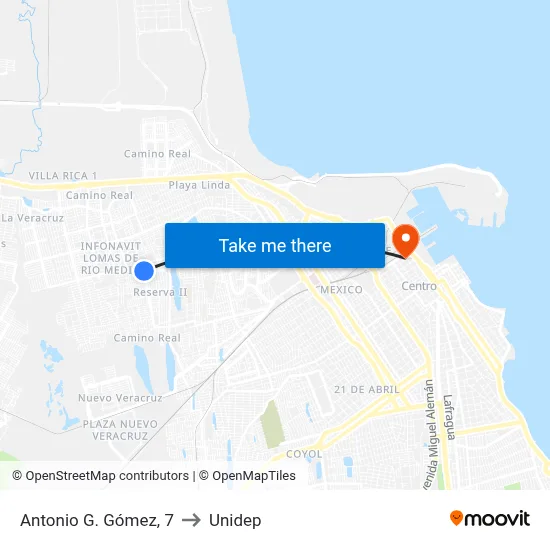 Antonio G. Gómez, 7 to Unidep map