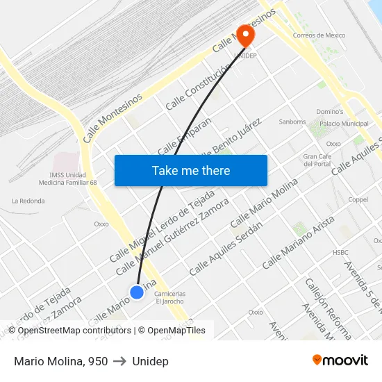Mario Molina, 950 to Unidep map