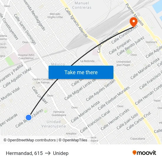 Hermandad, 615 to Unidep map