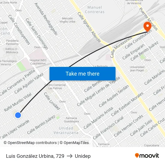 Luis González Urbina, 729 to Unidep map