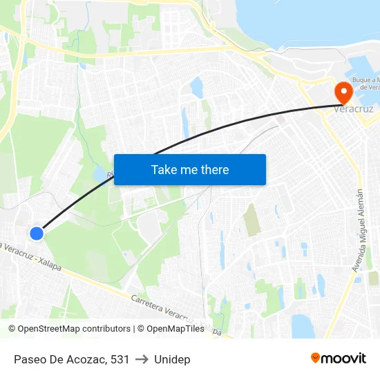 Paseo De Acozac, 531 to Unidep map