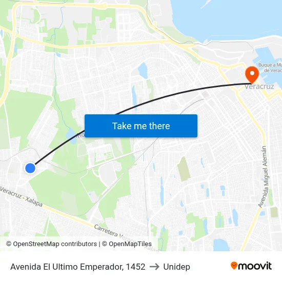 Avenida El Ultimo Emperador, 1452 to Unidep map