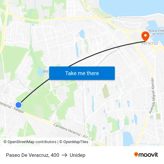 Paseo De Veracruz, 400 to Unidep map