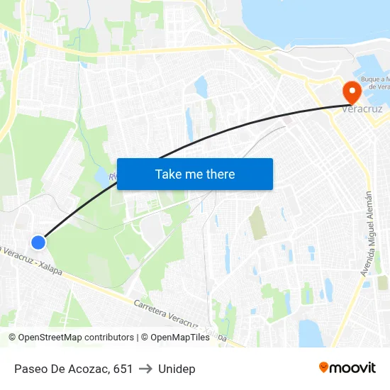 Paseo De Acozac, 651 to Unidep map
