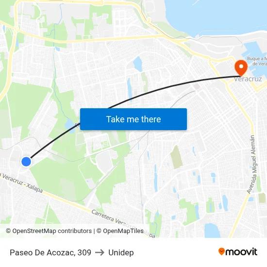 Paseo De Acozac, 309 to Unidep map