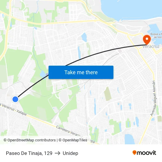 Paseo De Tinaja, 129 to Unidep map