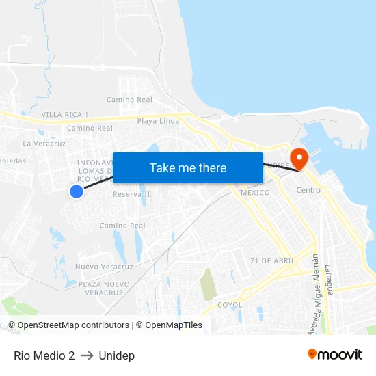 Rio Medio 2 to Unidep map