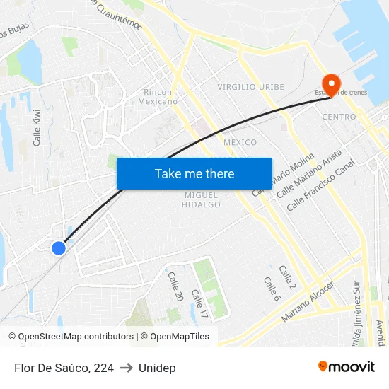 Flor De Saúco, 224 to Unidep map