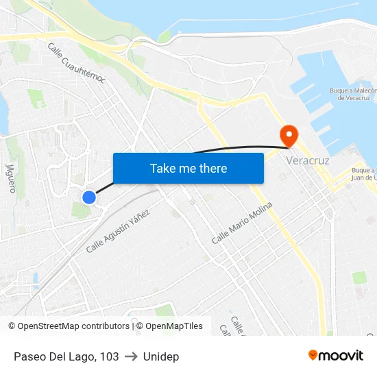 Paseo Del Lago, 103 to Unidep map