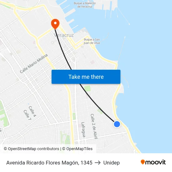 Avenida Ricardo Flores Magón, 1345 to Unidep map
