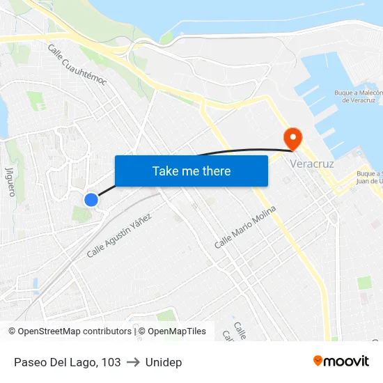 Paseo Del Lago, 103 to Unidep map
