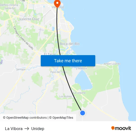 La Vibora to Unidep map